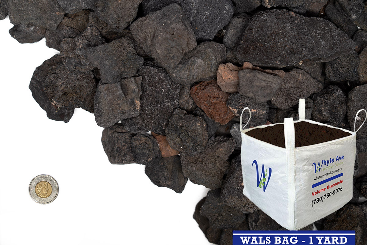 Medium Black Lava Decorative Landscape Material In WALS Bag