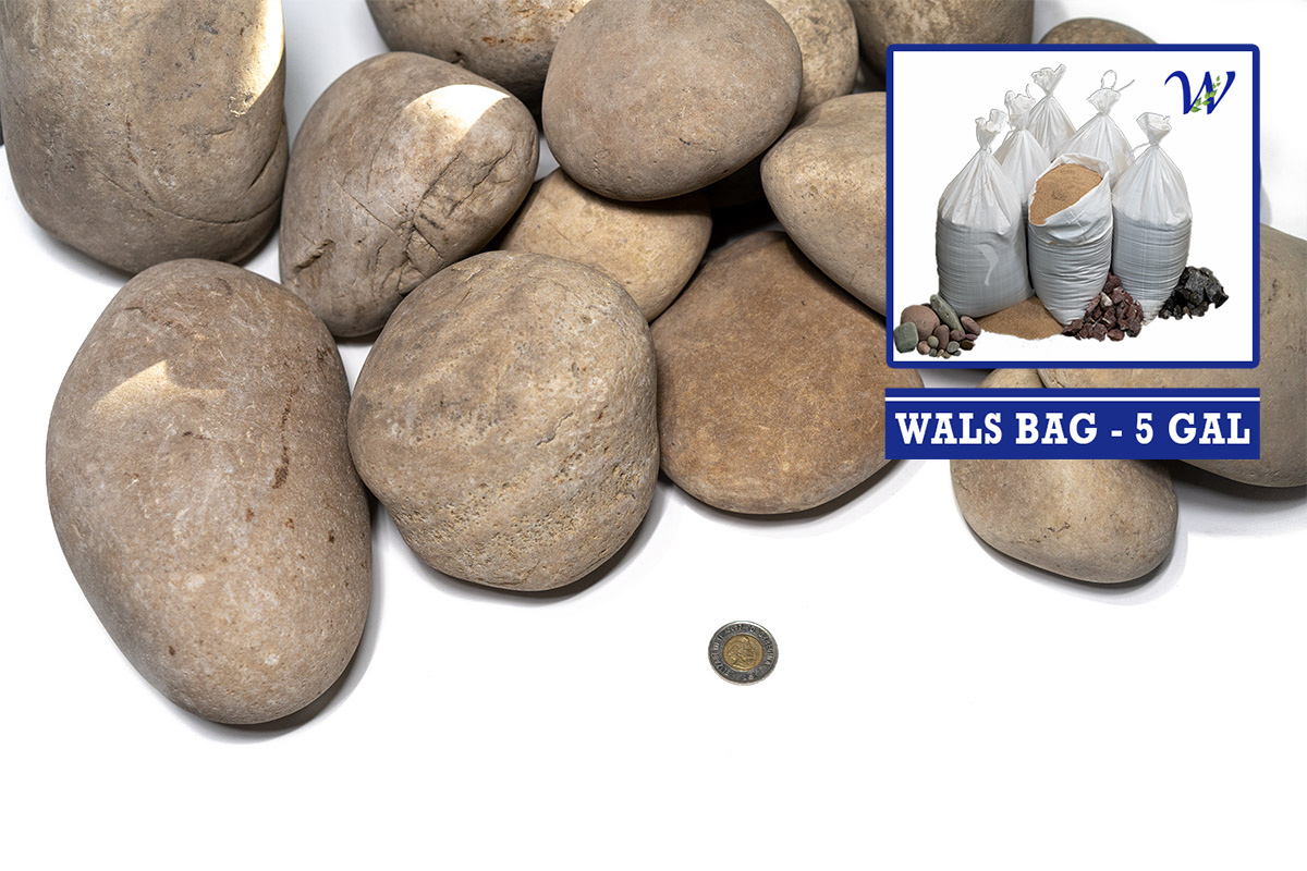 Wals 5 Gallon Bag 60-100mm Washed Rock Landscape Material
