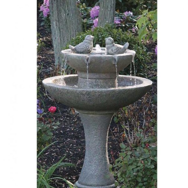 Tranquillity Spill Fountain With Birds and Lights