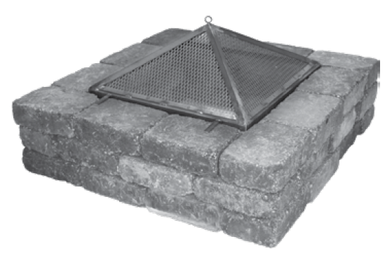 Weston Stone Fire Pit Kit Pyramid Spark Arrestor Sketch Expocrete Belgard